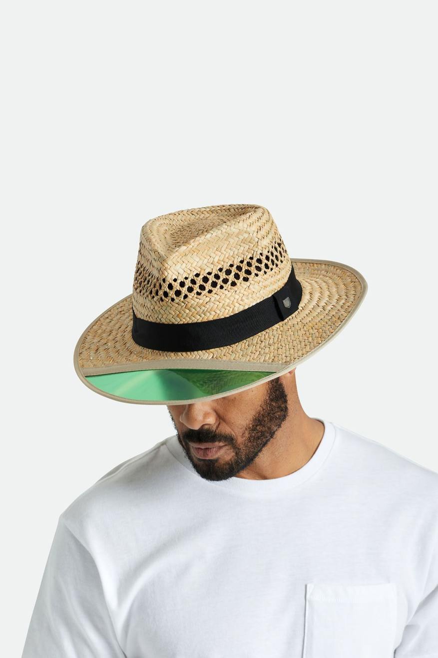Hunter Straw Fedora Tan Brixton