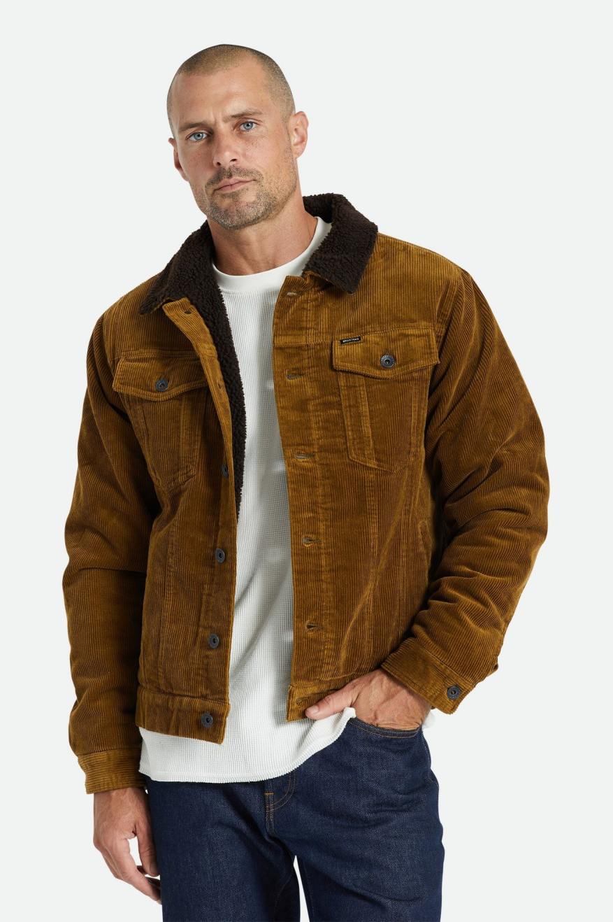 Cable Sherpa Lined Trucker Jacket - Brass – Brixton