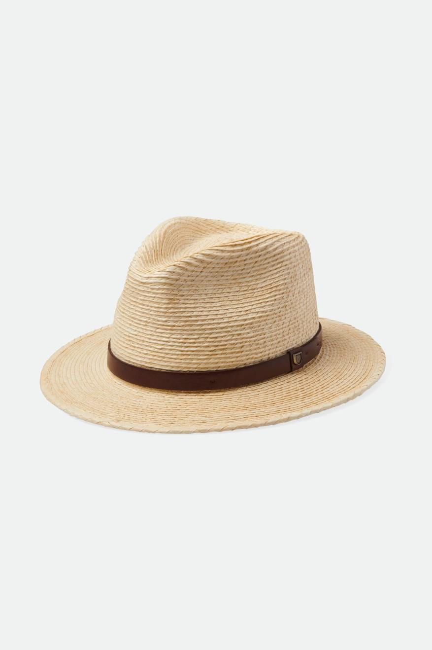 Messer Straw Fedora - Natural/Brown