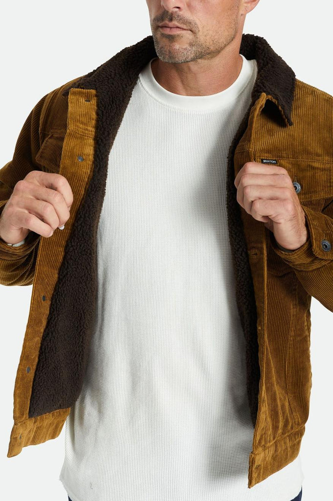 Brixton Cable Sherpa Lined Trucker Jacket - Brass