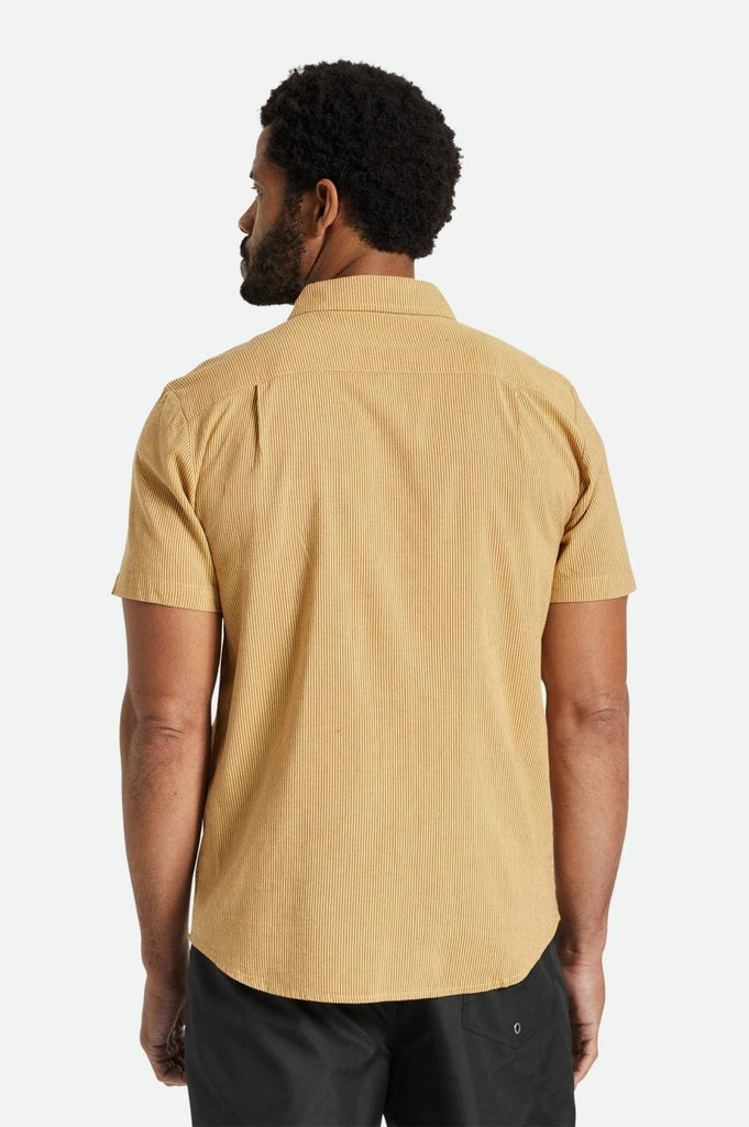 Brixton Charter Stripe S/S Woven Shirt - Straw/Island Berry