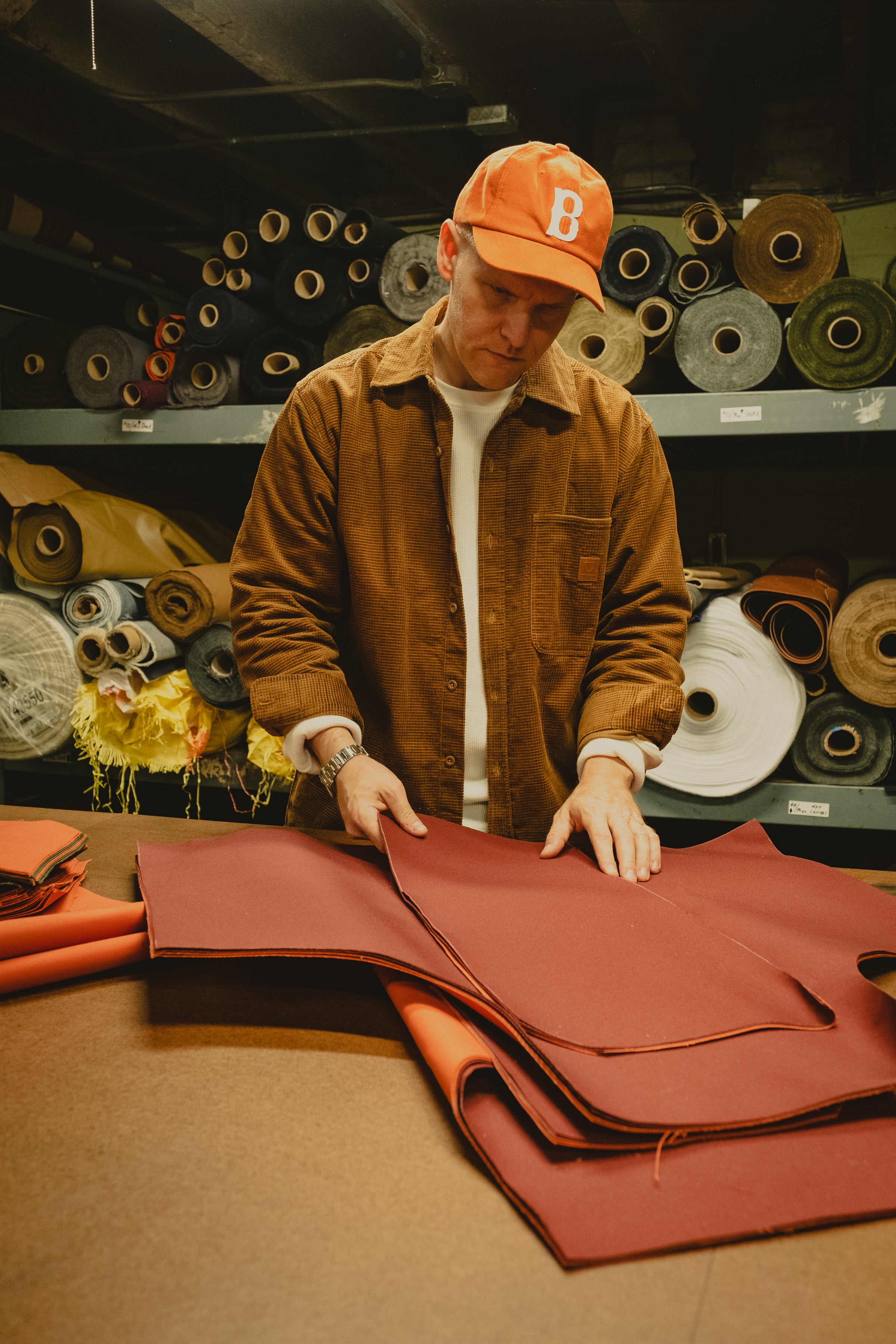 Unisex Brixton x Artifact Leather Key Clip In The Color Brown