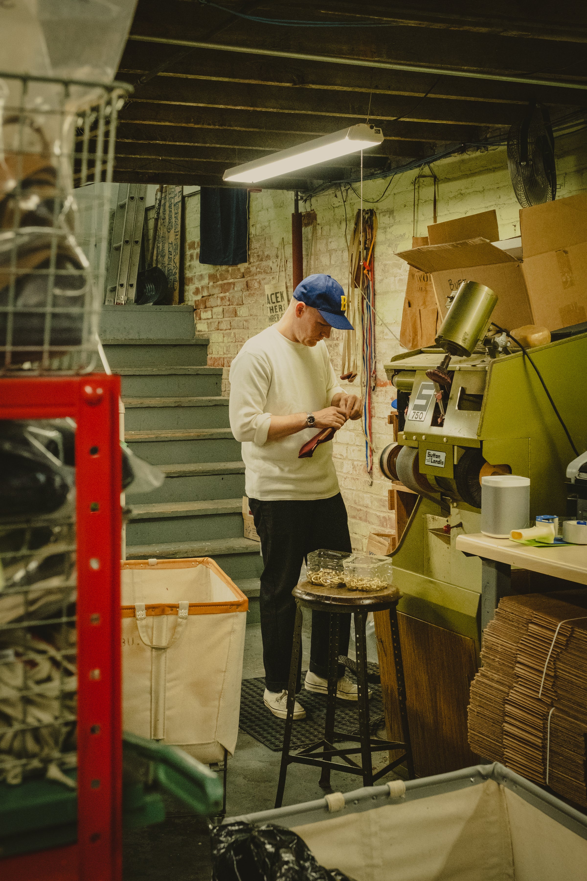 Unisex Brixton x Artifact Leather Key Clip In The Color Brown