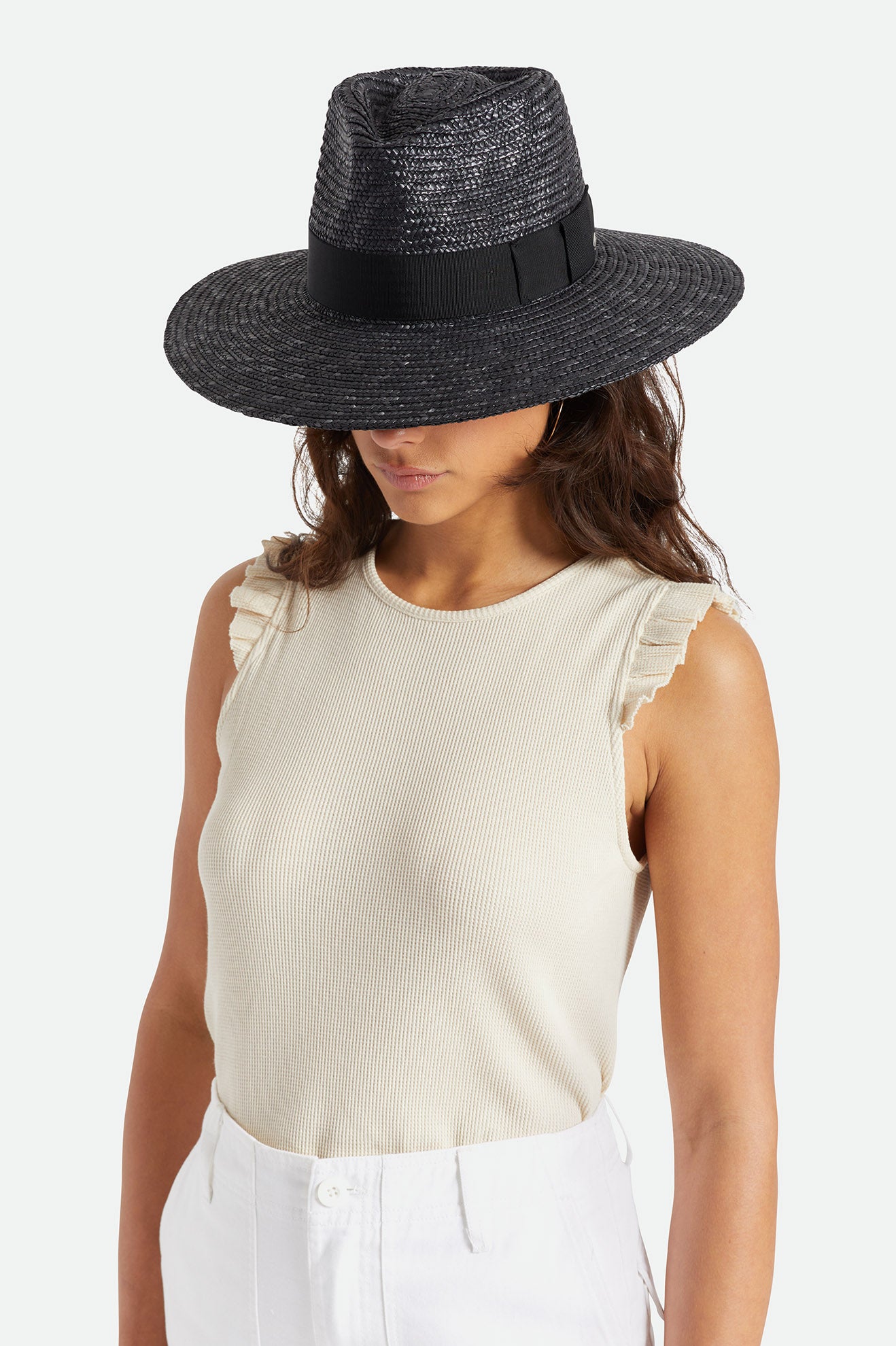 Women s Joanna Short Brim Fedora Hat Black Brixton
