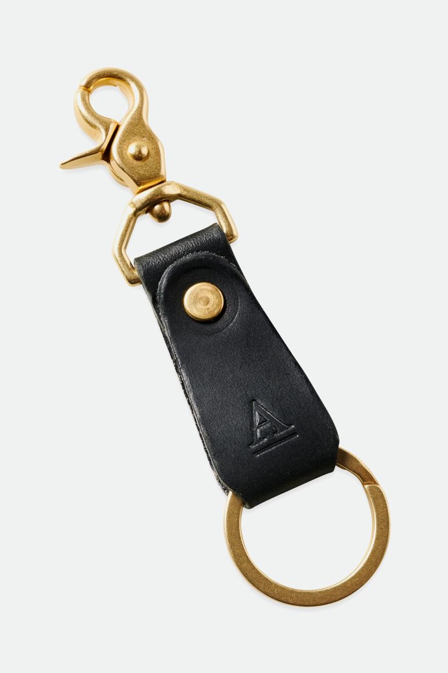 Unisex Brixton x Artifact Leather Key Clip In The Color Black