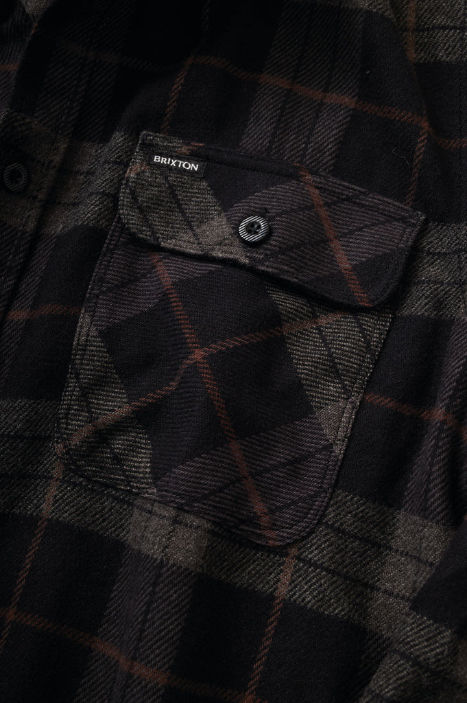 Men's Bowery L/S Flannel - Black/Charcoal - Additional Laydown 1