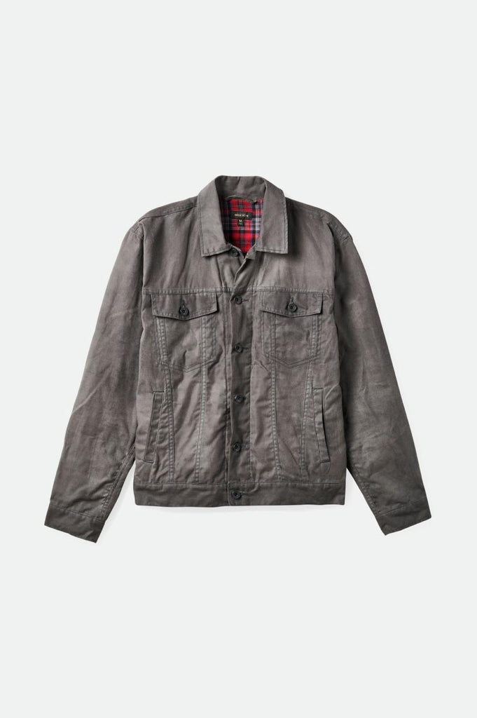 Brixton Cable Reserve Waxed Canvas Trucker Jacket - Charcoal