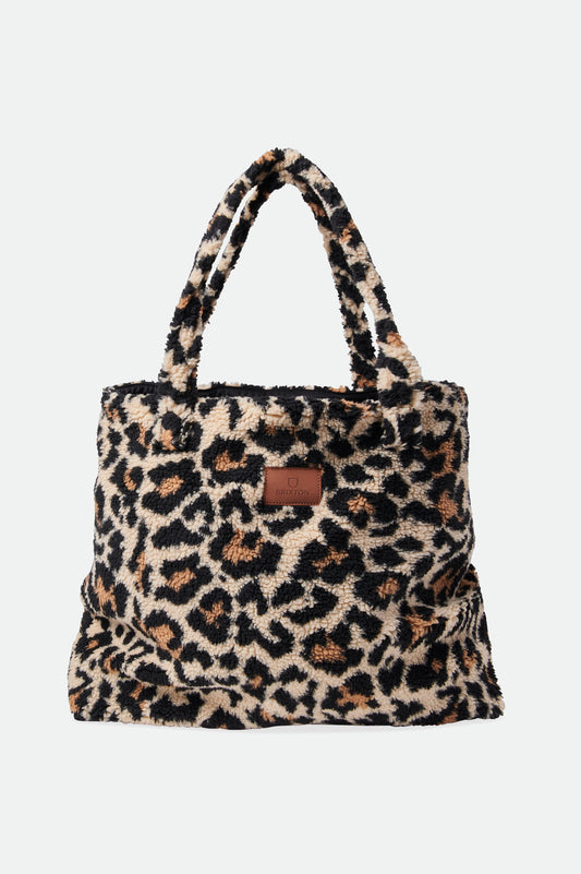 Cream Leopard Sherpa Women's Tote Bag