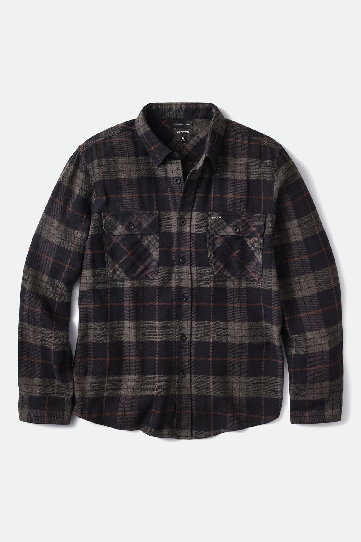 Brixton - Bowery Flannel Black/Charcoal S Brixton - Bowery Flannel Black/Charcoal S