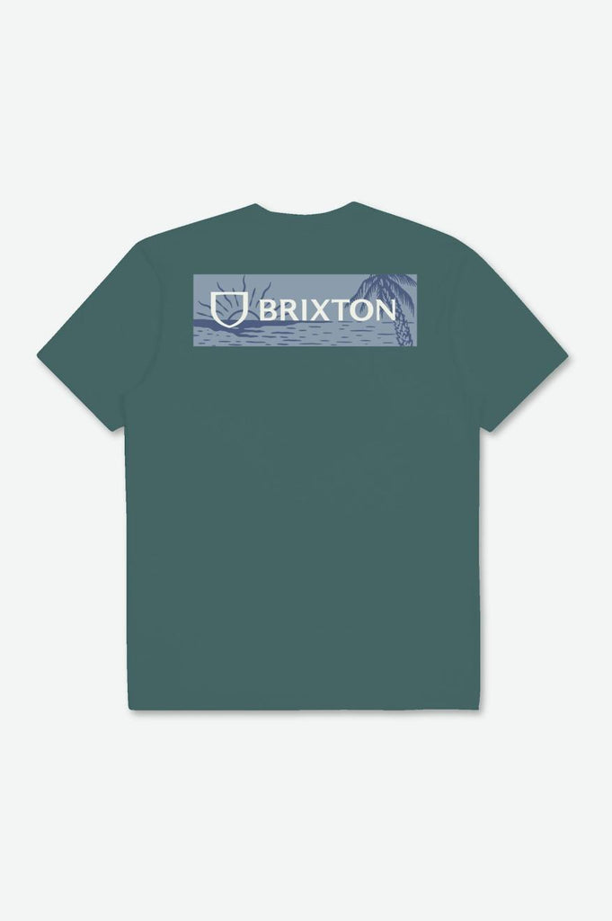 Brixton Alpha Block S/S Tailored Tee - Spruce/Pacific Blue/Sunset