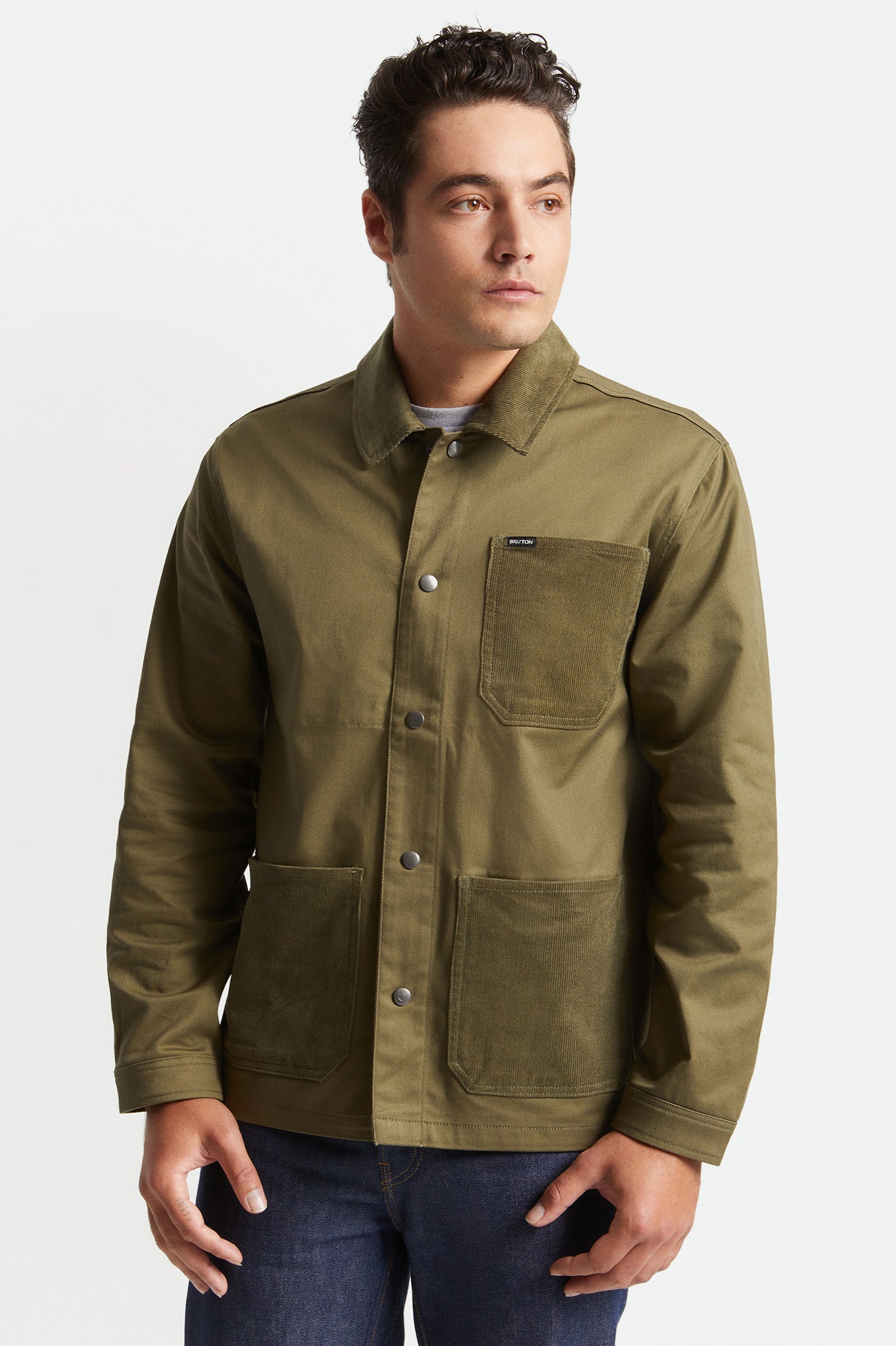 Men s Survey Utility Chore Coat in Military Olive Brixton