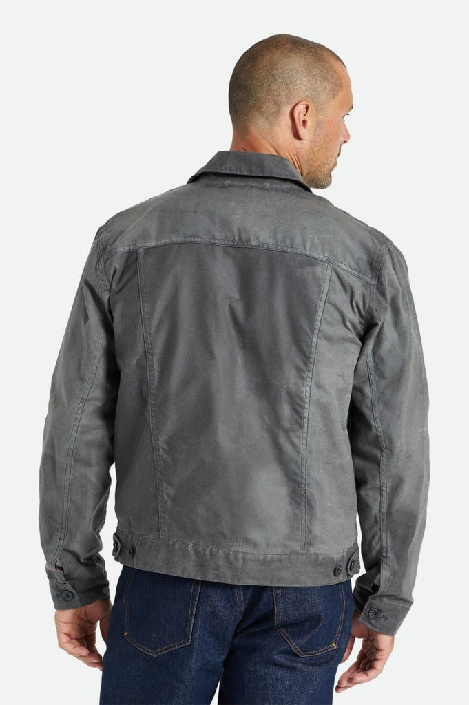Brixton Cable Reserve Waxed Canvas Trucker Jacket - Charcoal