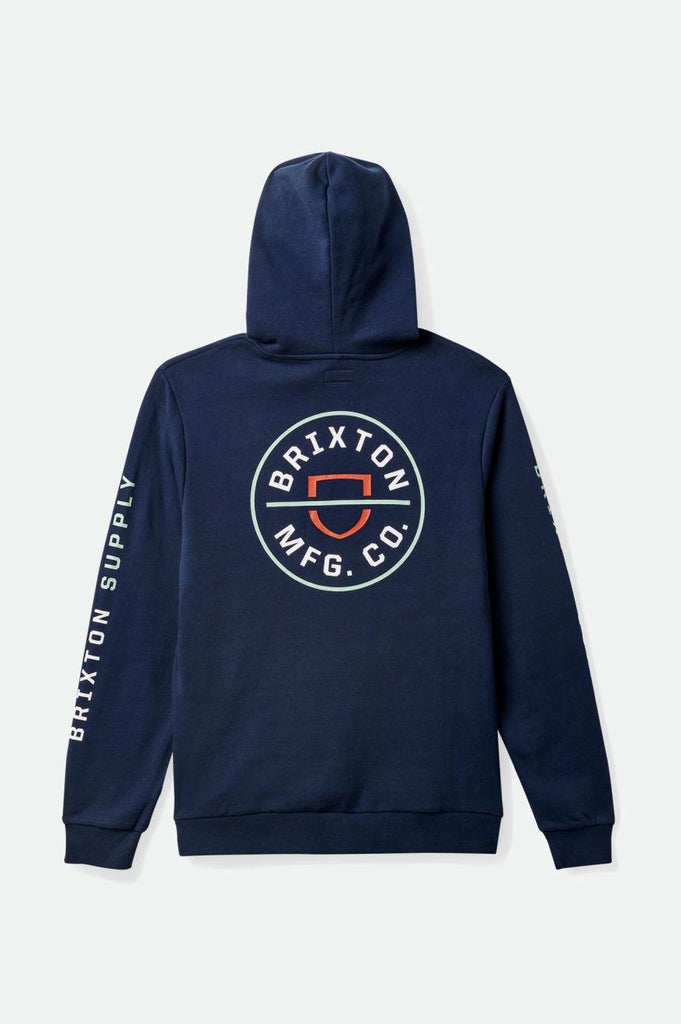 Brixton Crest Hood - Washed Navy/White/Mineral Grey