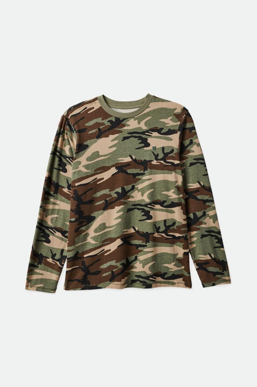 Vintage Reserve L S Tee Camo Vintage Wash Brixton