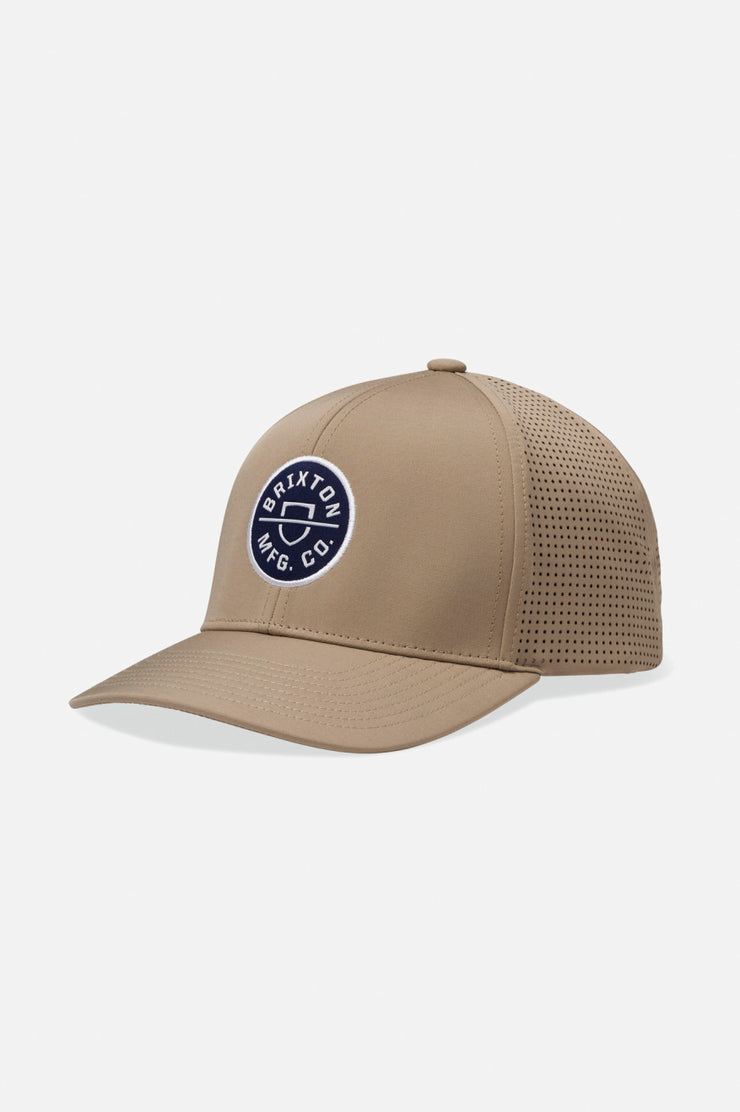 a brown hat with a logo on it
