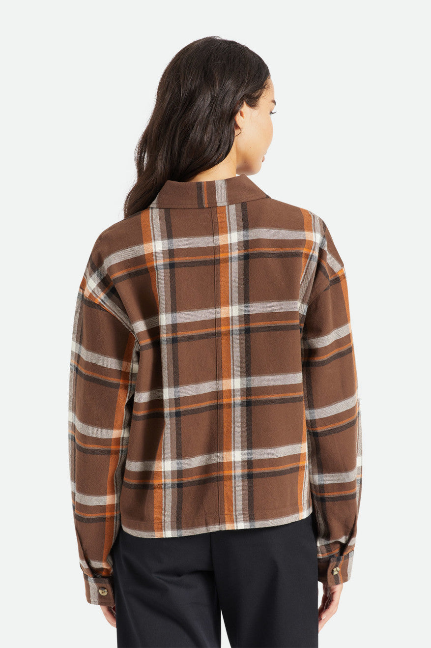 Women's Bowery Long-Sleeve Flannel - Seal Brown – Brixton