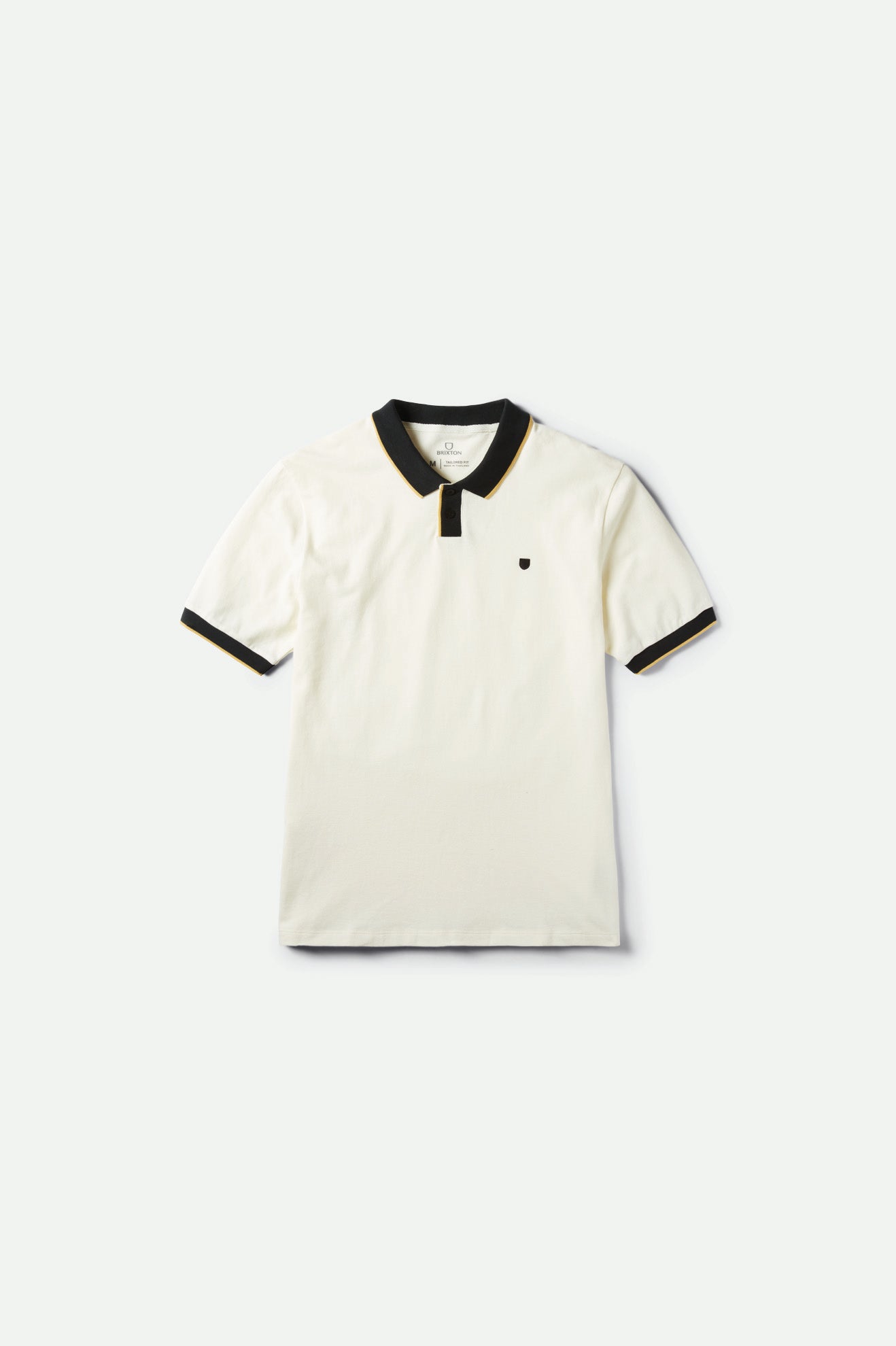 Men s Proper S S Polo Knit Shirt Off White Black Brixton