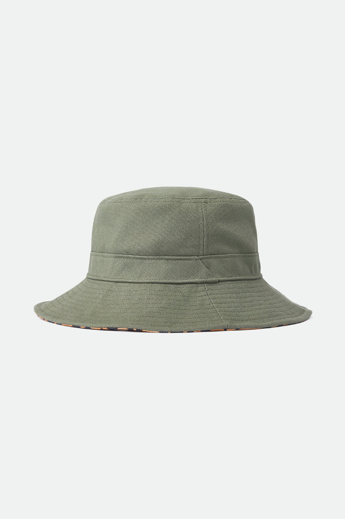Women's Petra Packable Bucket Hat - Military Olive/Leopard - Front Side