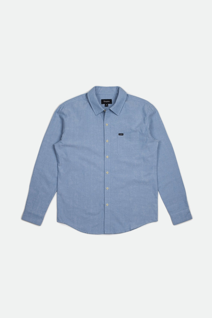 Men's Charter Oxford L/S Woven - Light Blue Chambray - Front Side